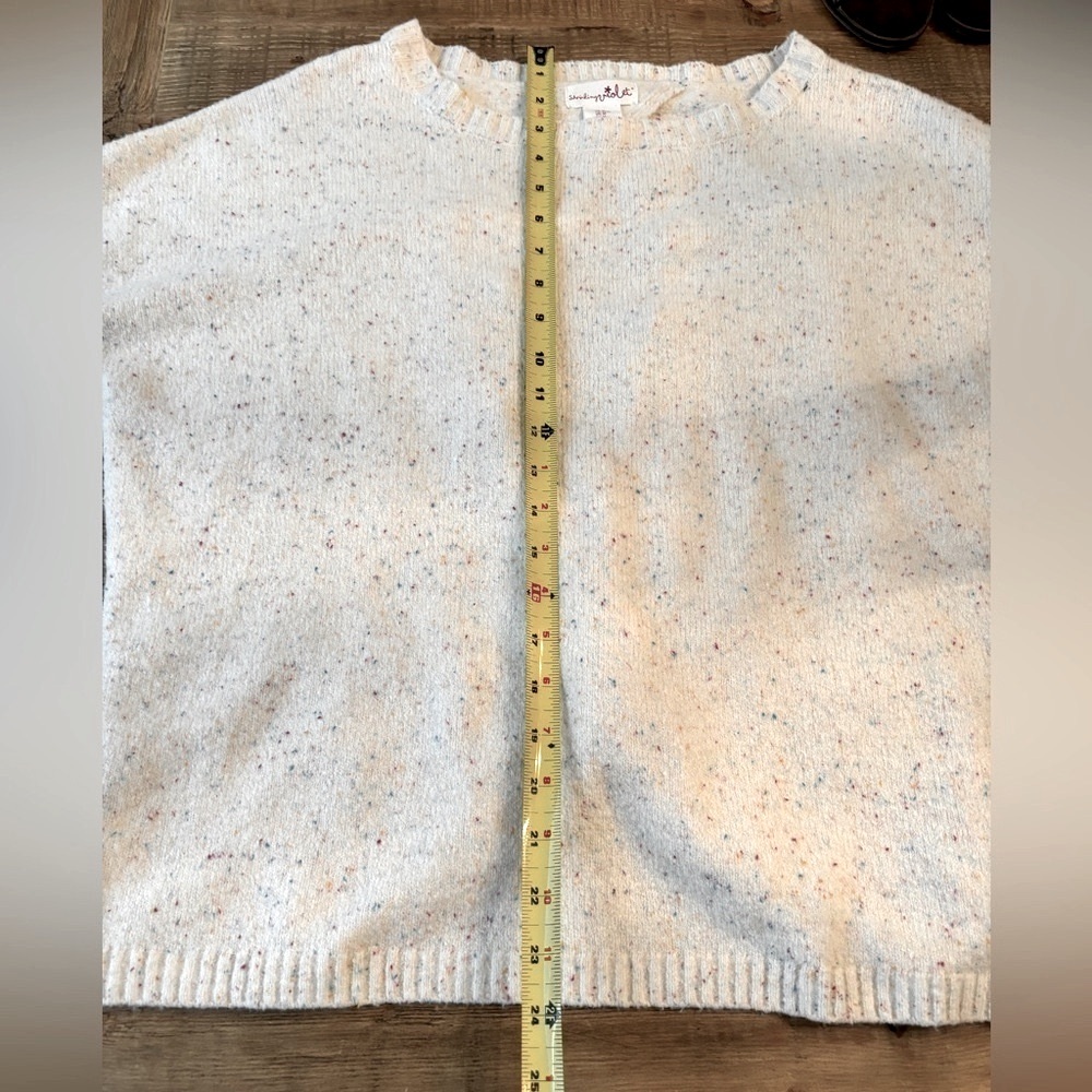 Shrinking Violet Open Back Gray Sweater. Women’s Sz-M Confetti | Neutral EUC - Picture 8 of 14
